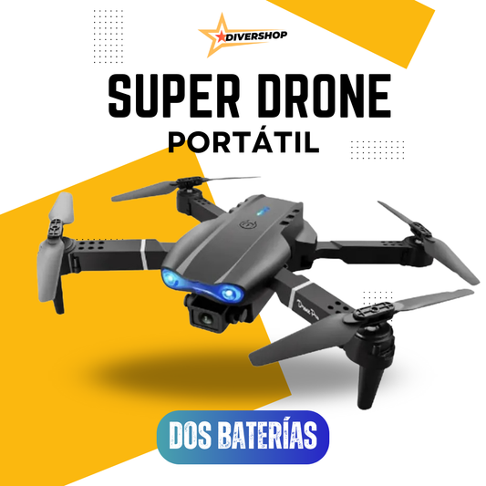 Super Drone Portatil Wifi Dual Cámara Hd + 2 Baterías