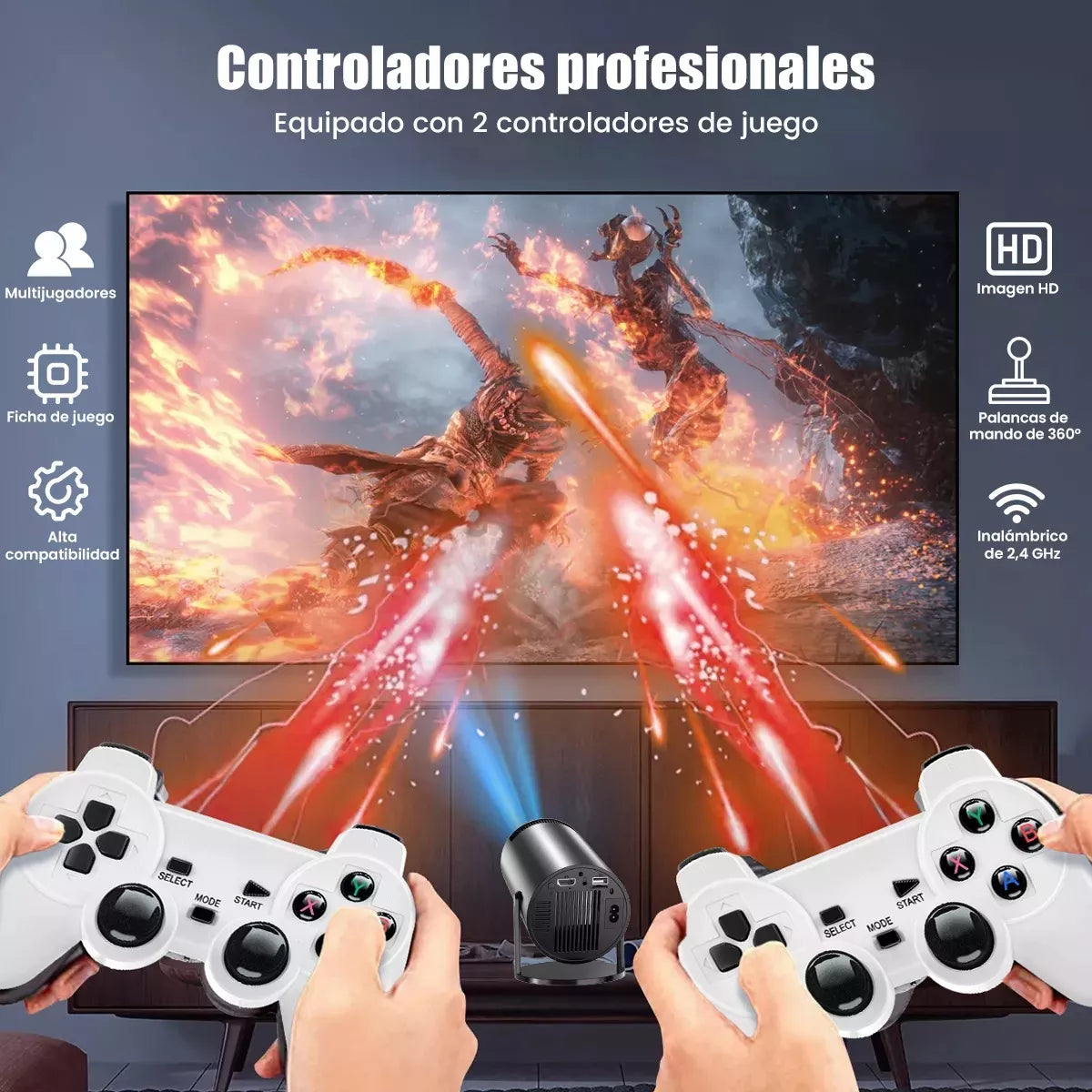 Proyector Led GAMER con Android 4K