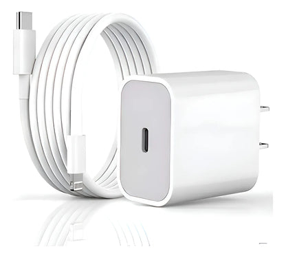 Cargador Iphone 20W Carga rápida Adaptador + Cable