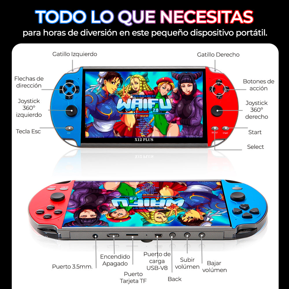 Consola De Juegos Mp5 X7 Enhanced 8gb Portátil Retro Hd